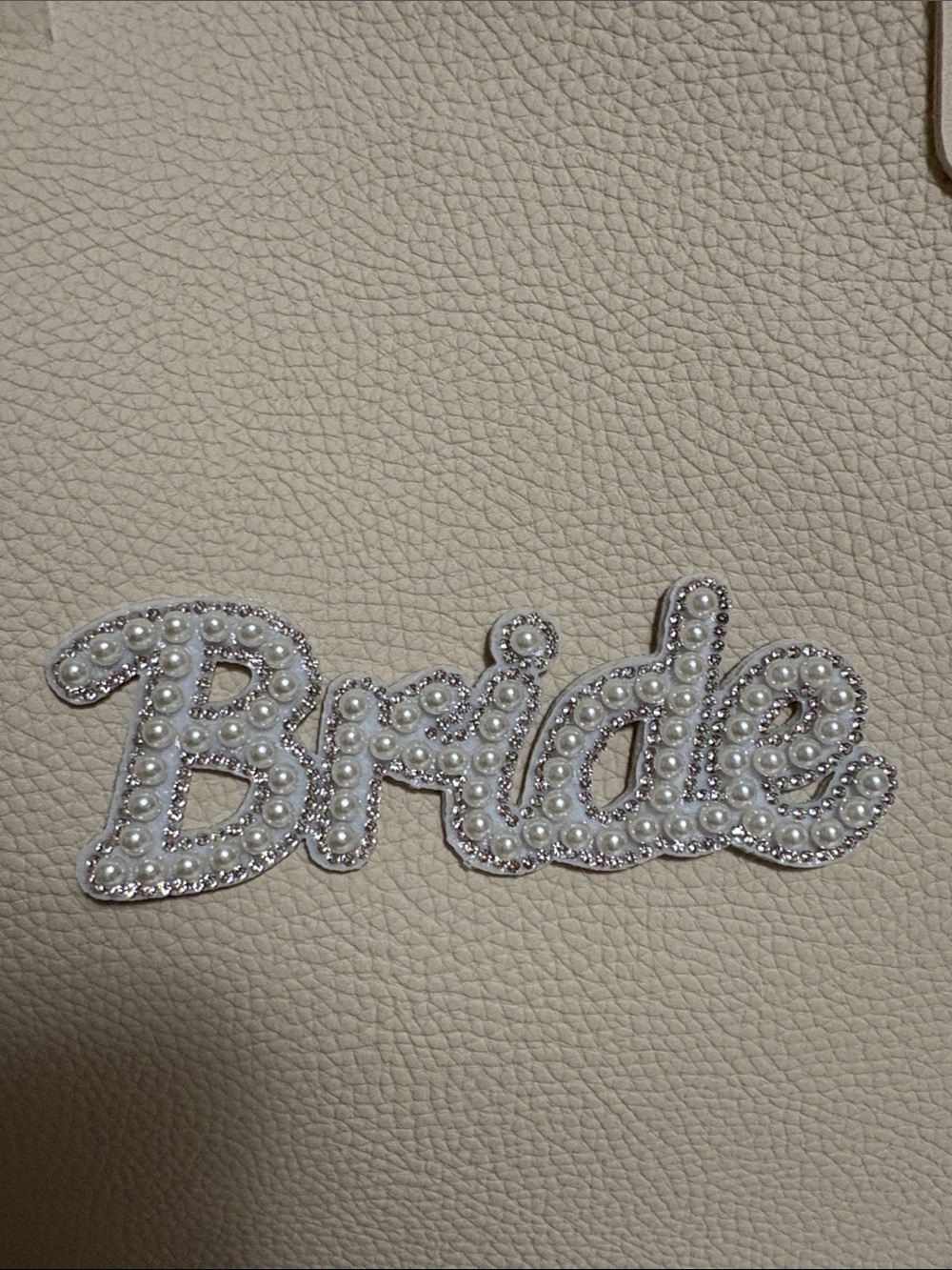 Cream 'Bride' Tote Bag with Rhinestone Script - Picture 2 of 6
